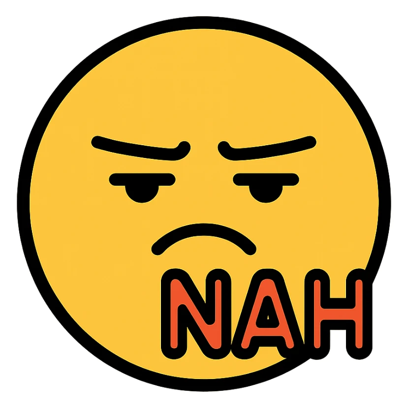 nah emoji, simple and expressive, color icon style sticker