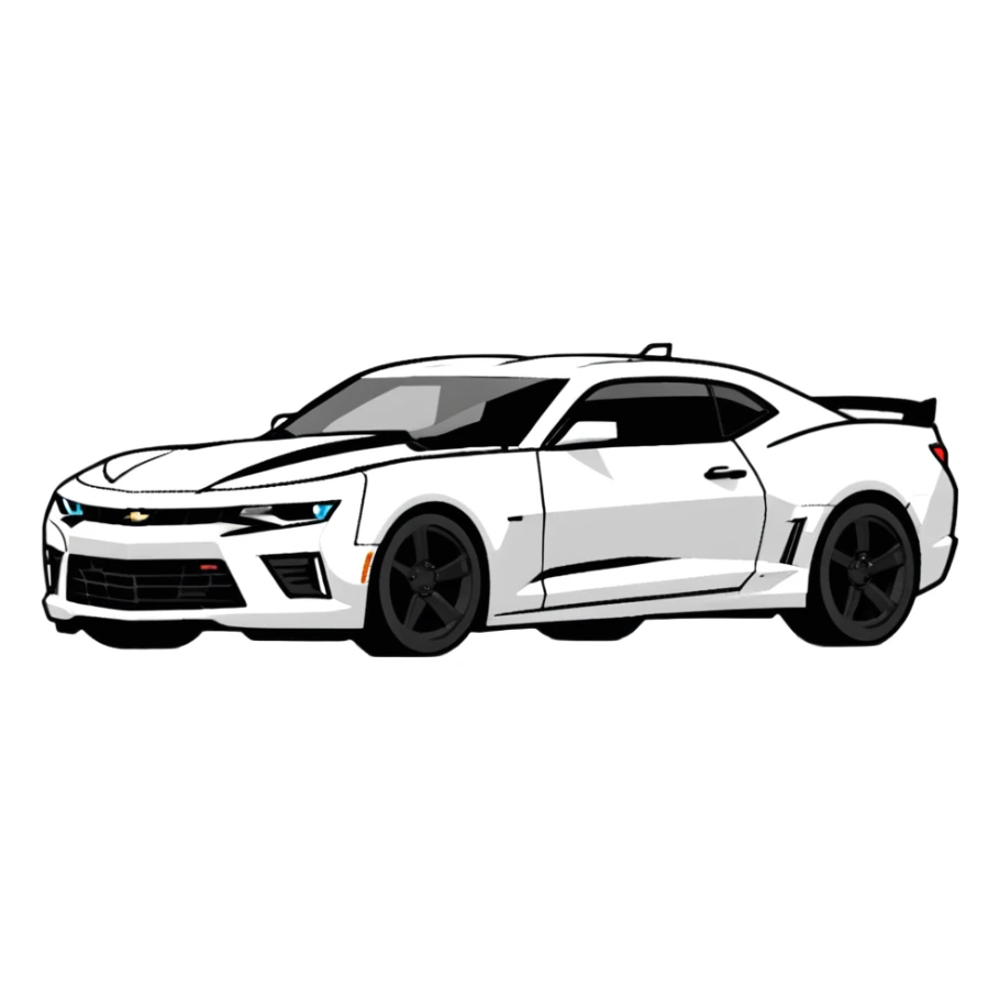 red minimalist Chevrolet Camaro sports car sticker