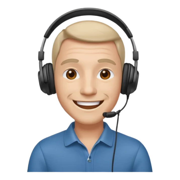 Happy man with headphones . make this pic sticker