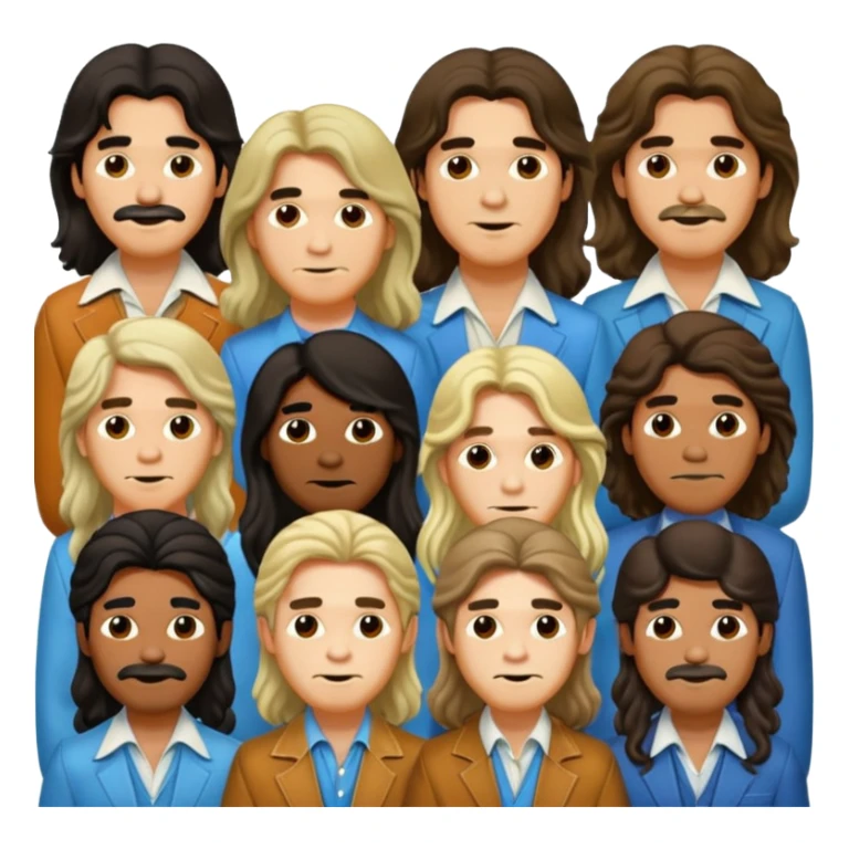 70s 80s men with long hair style  sticker