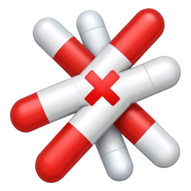 medicine and (cross negative sign above these) sticker