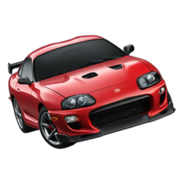 red with black flames toyota supra sticker