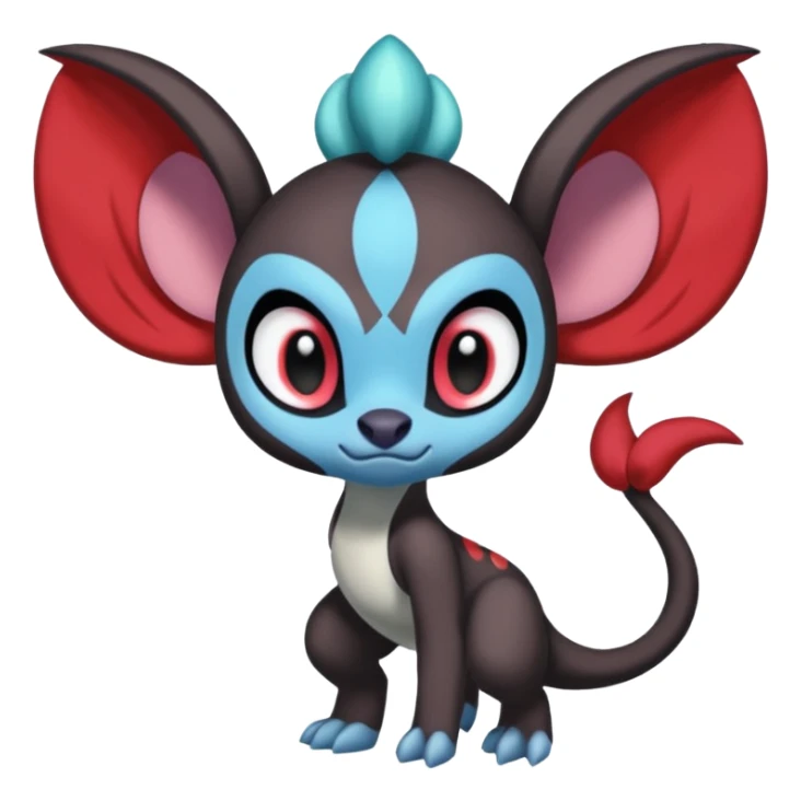 Colorful Exotic Meloetta-Darkrai-Stitch-Fakémon-creature-hybrid sticker