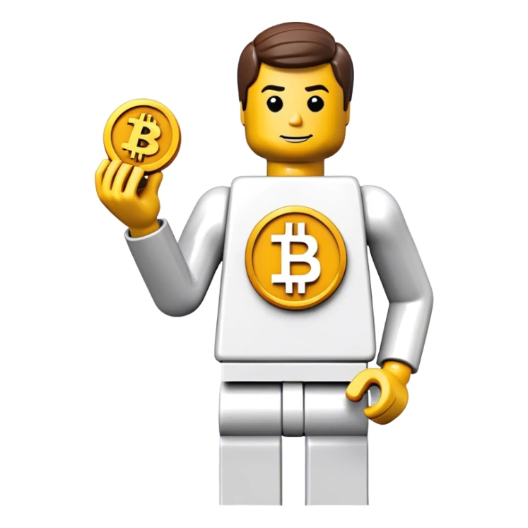 hackeur lego homme bitcoin sticker