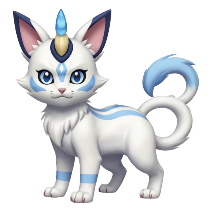 Delcatty-Absol-Meowth-Gatomon-fusion, full body sticker
