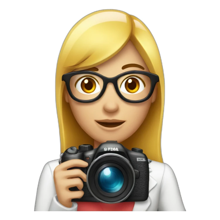 chica periodista con camara de fotos sticker