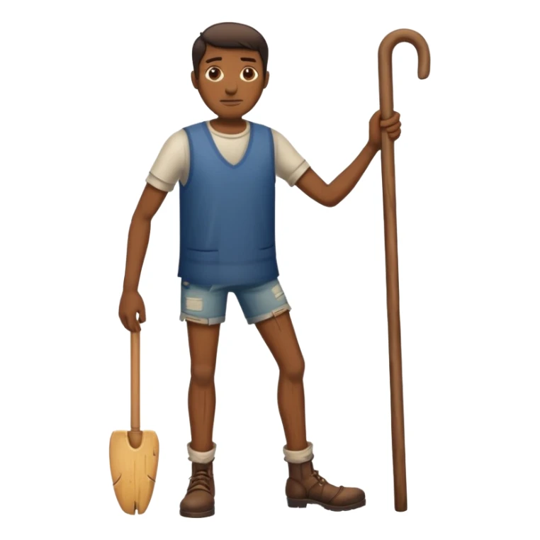 male wooden leg sticker
