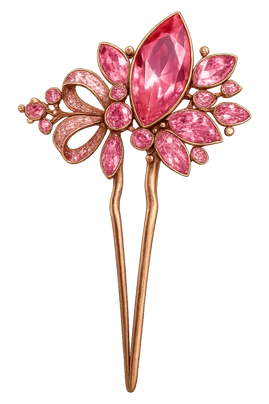 pink crystal hairpin, glamorous and stylish sticker