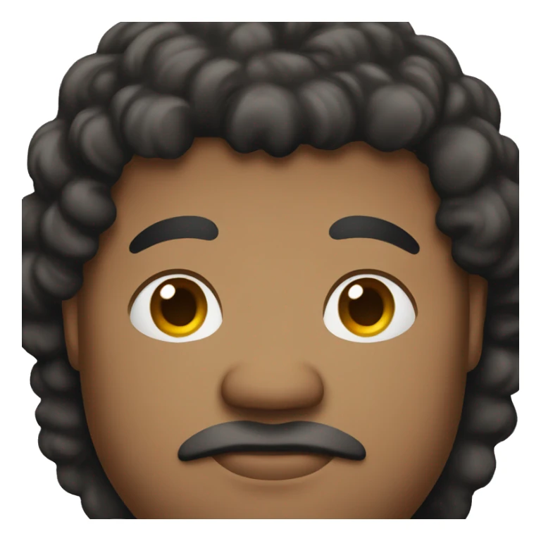 very fat brown man with black curly hair sticker
