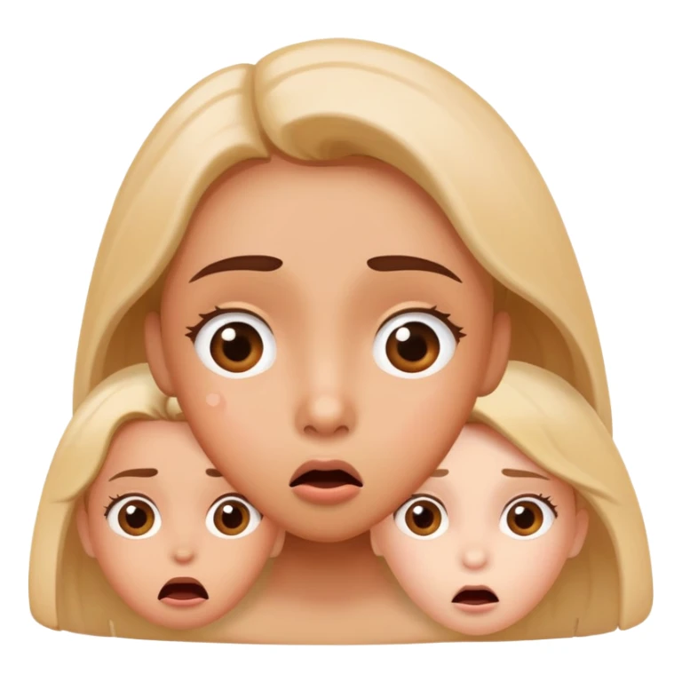 Face with mistake expression saying oops, followed by three girl symbols sticker