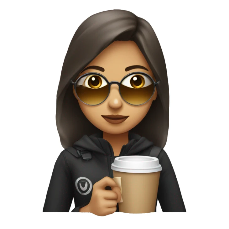 girl wearing eye patches drinking coffee sticker