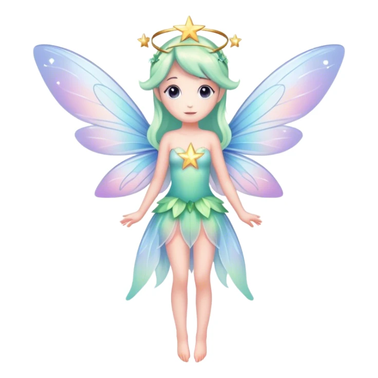 Pastel fairy transparent star sticker