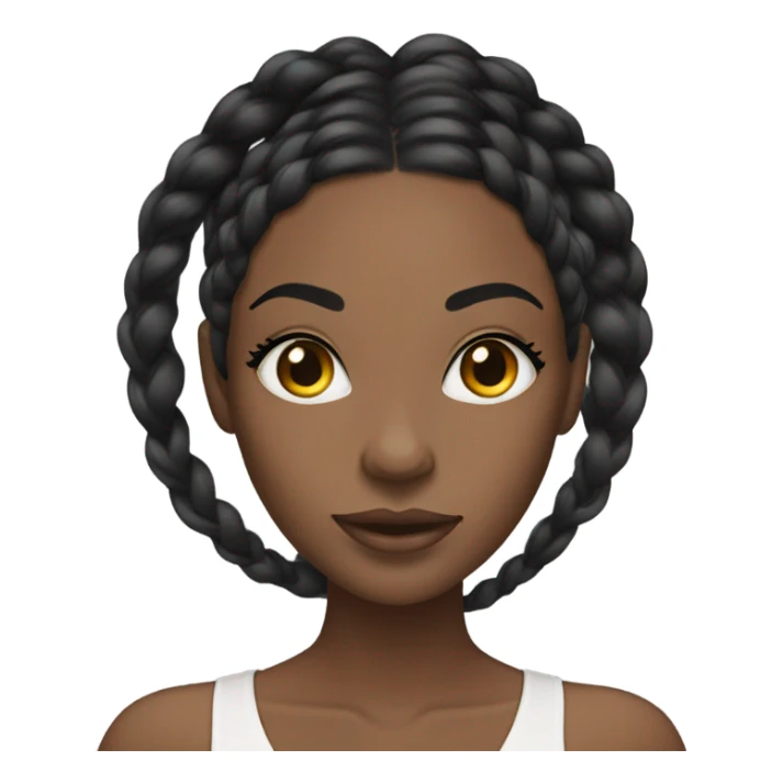 black woman with black braids and lash extensions  sticker