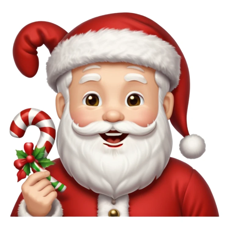 Santa Claus laughing and holding a cane. sticker