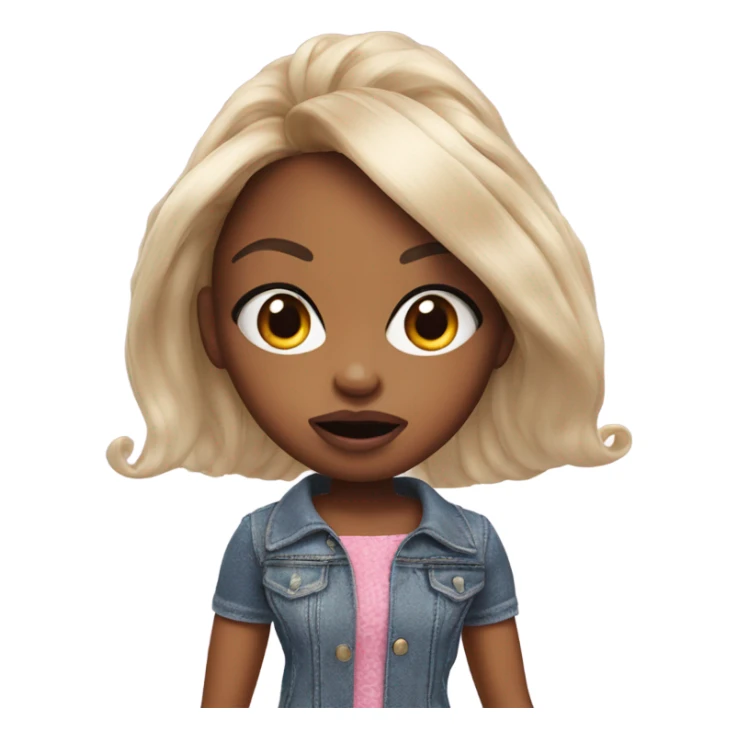 Hyper realistic bratz doll covering mouth sticker