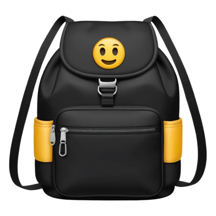 sac a dos de sport noir sans smiley sticker