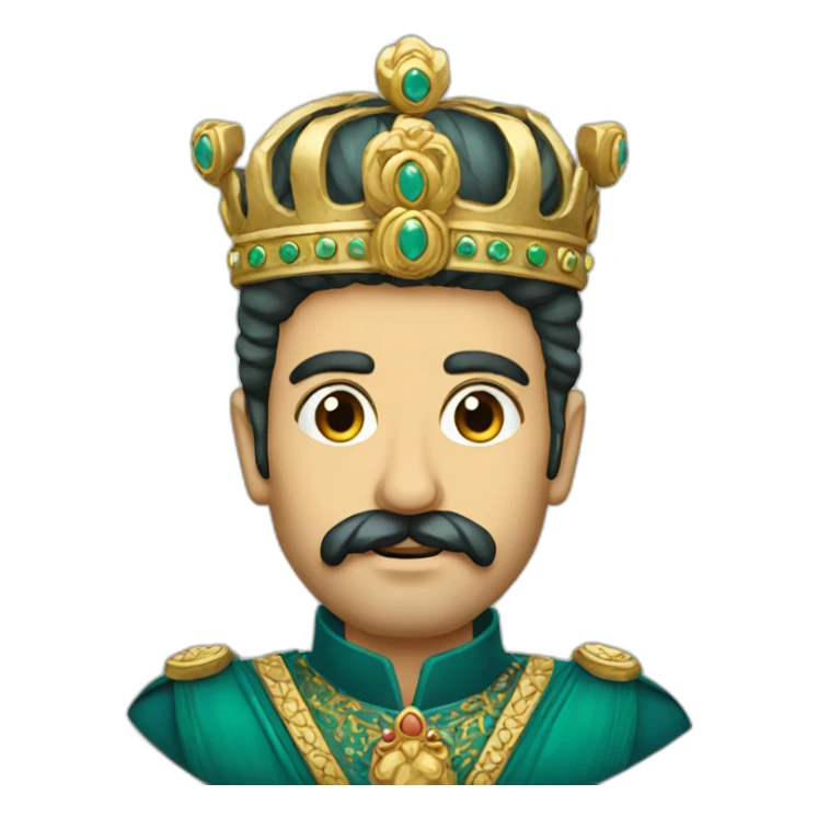 Iranian king traditional, with a big mustache sticker