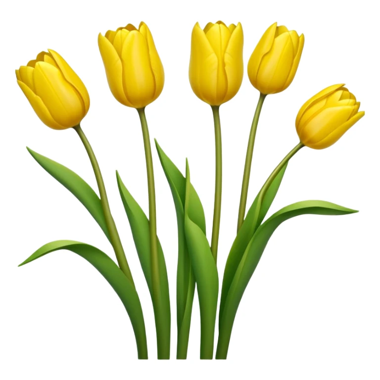 An emoji of yellow tulips with green stems sticker
