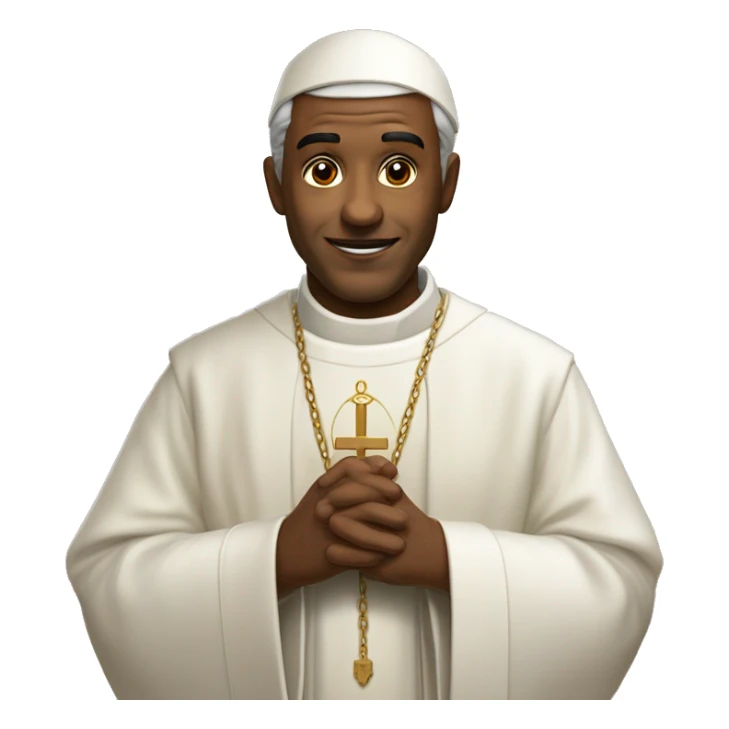 Un sacerdote de piel marrón, y que tenga espejuelos y que esté orando sticker