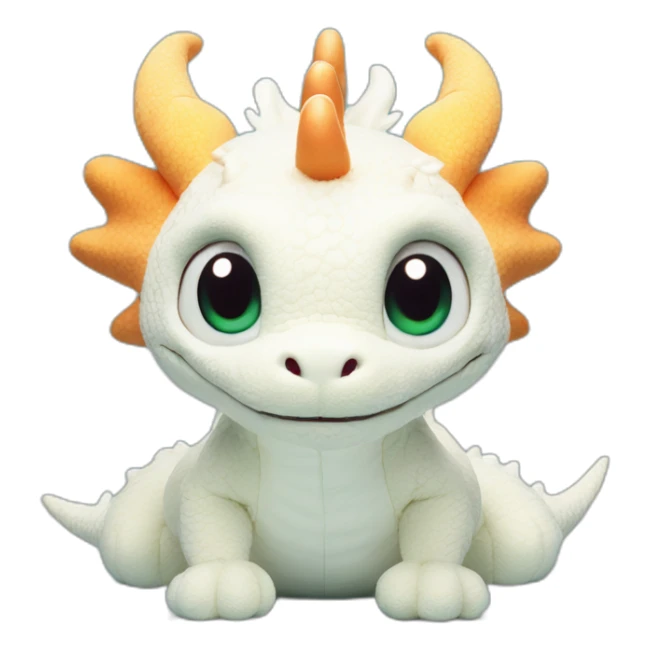 dumb white peluche dragon jellycat with small eyes sticker