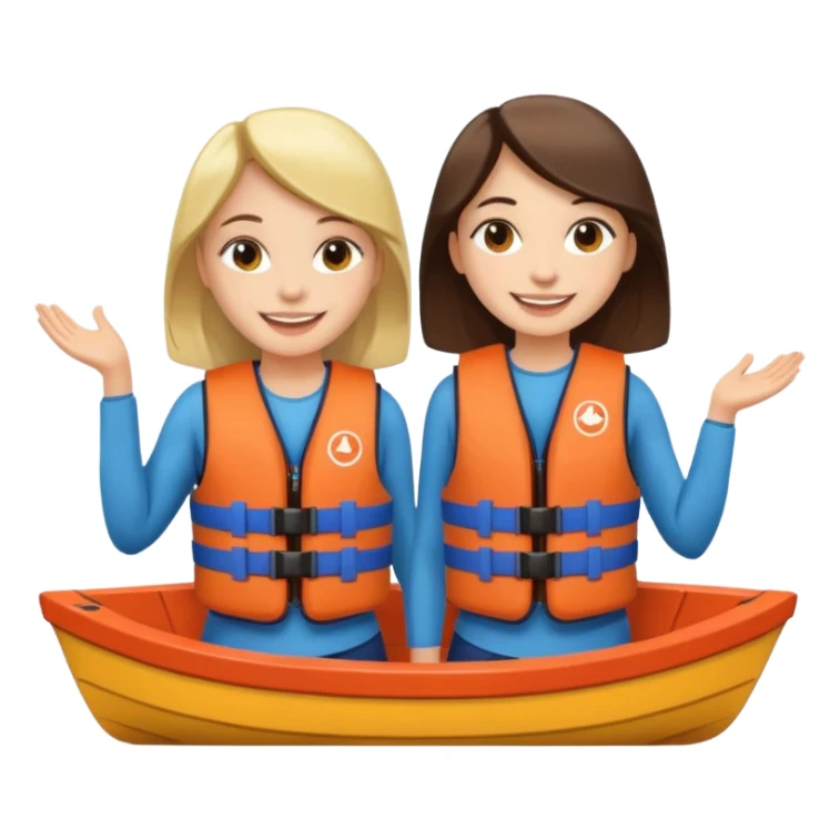 two girls on a boat sticker