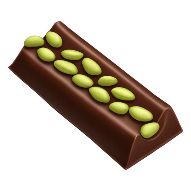 chocolate bar with pistachio filling sticker