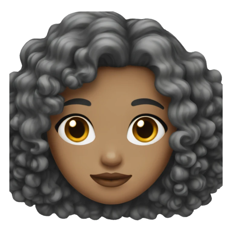 white girl with curly black shor hair sticker