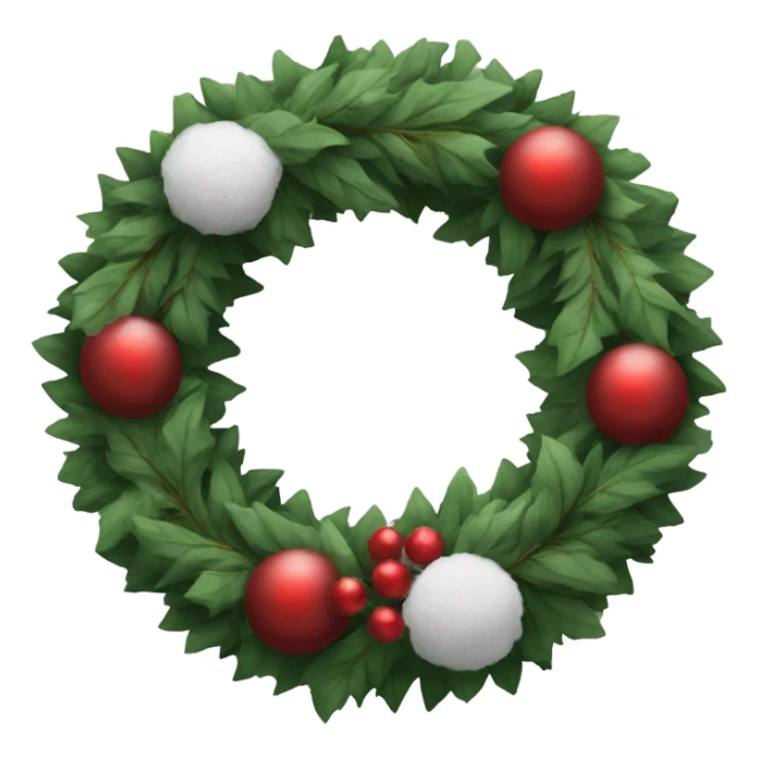 Realistic cristmas wreath with Cotton sticker