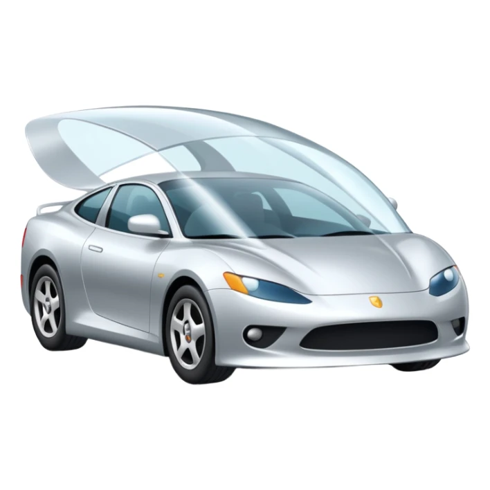 car with a transparent shield or film sticker