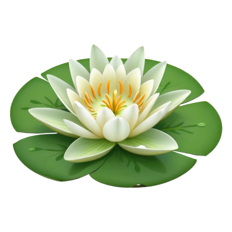 a pretty lily flower on a green circle lilypad sticker
