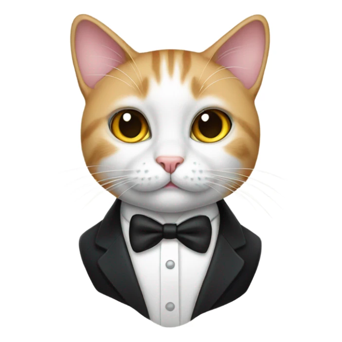 Cat wearing tuxedo sticker