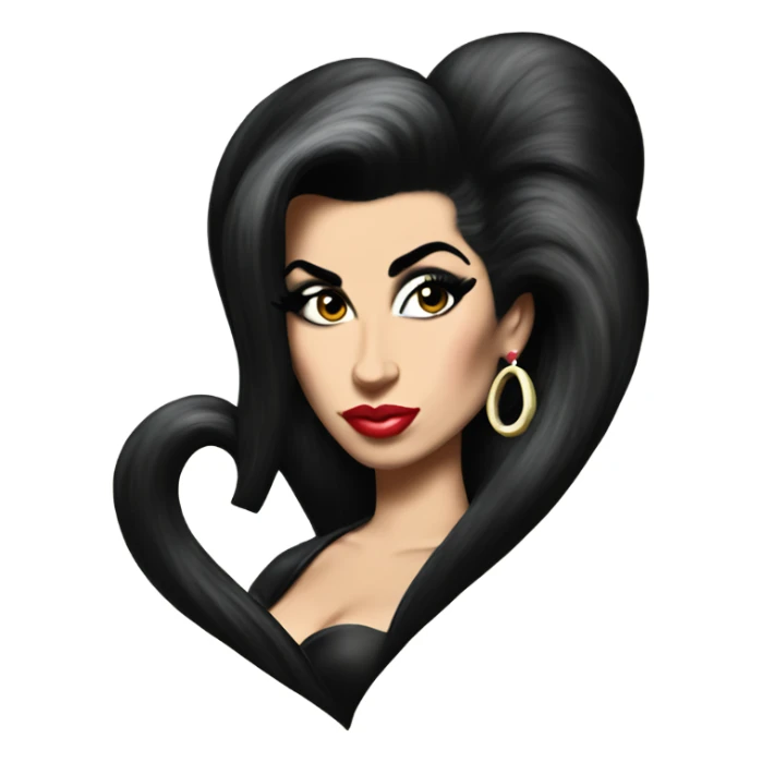 Amy Winehouse rockabilly style heart sticker