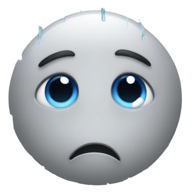 Sad emoji with eyes full of rain sticker