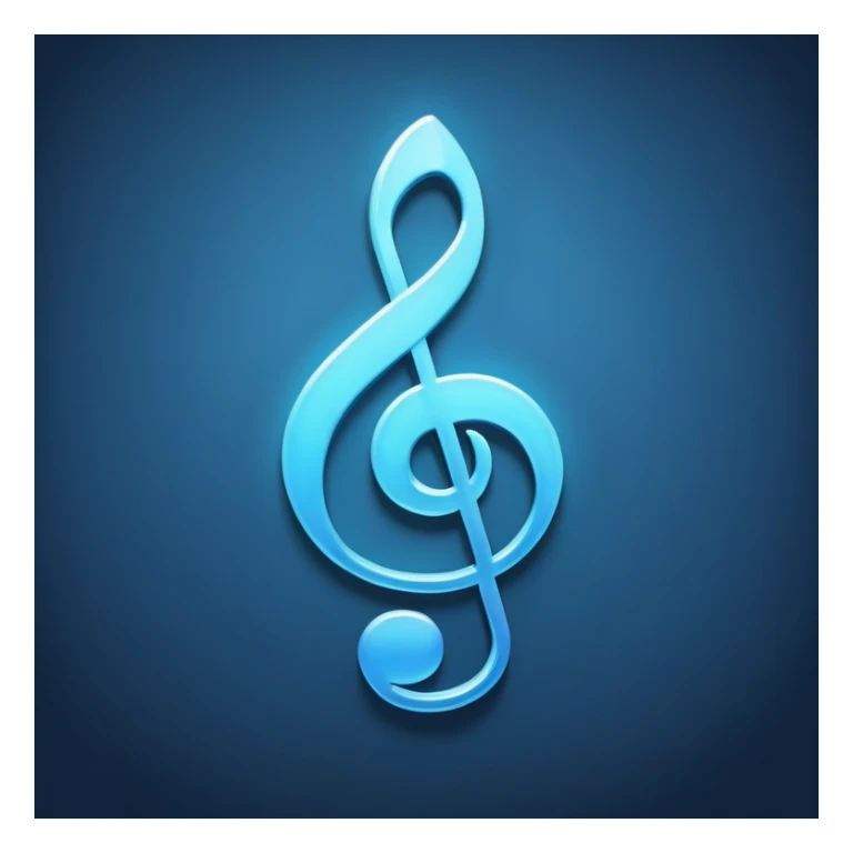 A soft blue music symbol that's aesthetic sticker