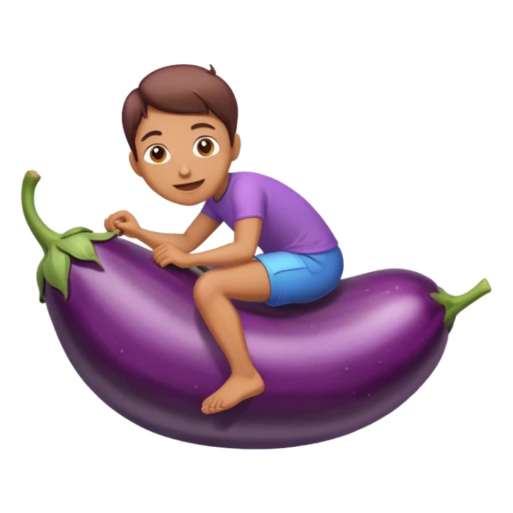 riding eggplant  sticker