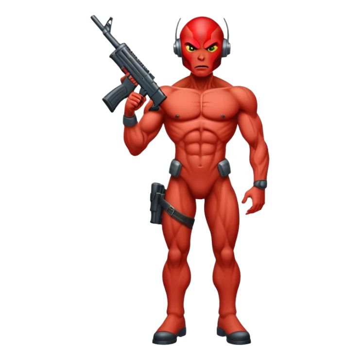 Big Buff Martian pointing rifle fullbody sticker