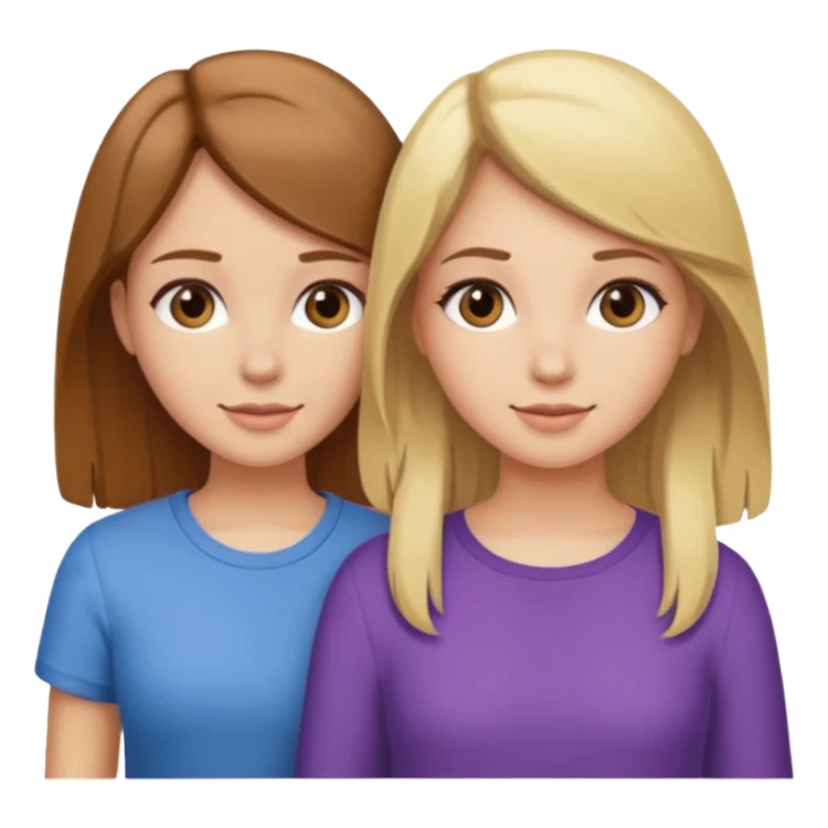 Two best Friends (Girls) one has Brown Hair and the oder has blonde hair sticker