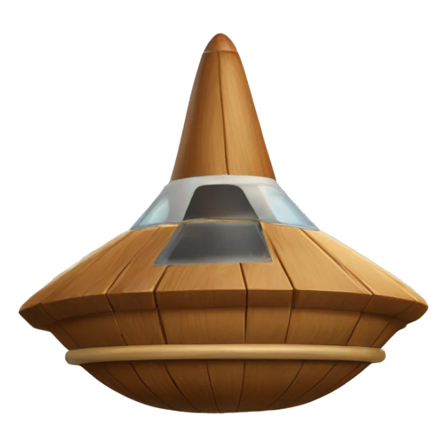 Wooden ufo spaceship birdhouse oblong cigar-shaped  sticker