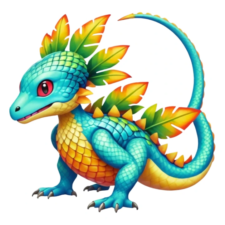 Shiny Exotic Tropical Pokémon-Fakémon-hybrid-creature (full body) sticker