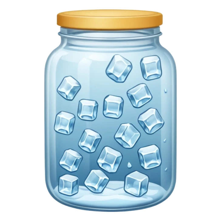 SLIM ICE JAR WITH LOTS OF ICE WITHOUT CAP ON sticker