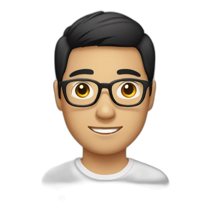 southeast asian male with glasses and black hair sticker