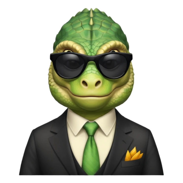 capitalist iguana banker godfather with black sunglasses satirical sticker