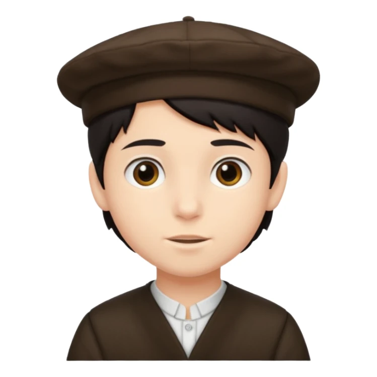 young boy dark hair with yalmulke on sticker