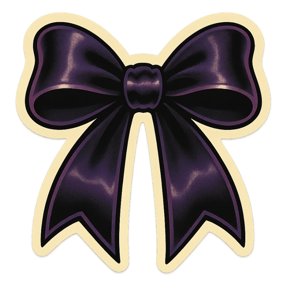 gothic bow in retro stickers style sticker