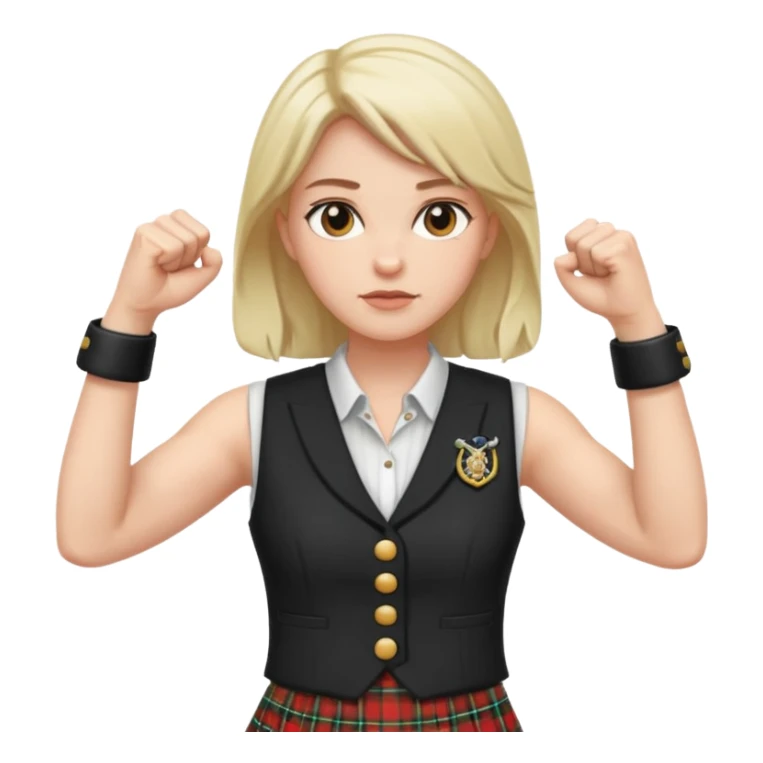 Scottish woman with fists up sticker