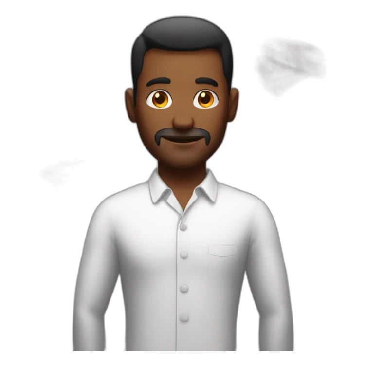 bad white man in front of steak sticker