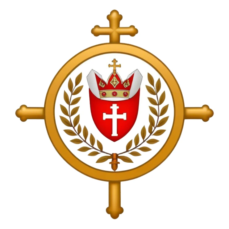 Pope's emblem with a touch of red sticker