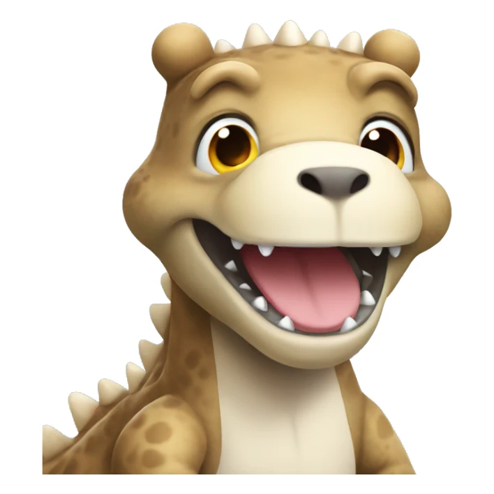 A dino cute as a Teddy bear with white hearts all around sticker