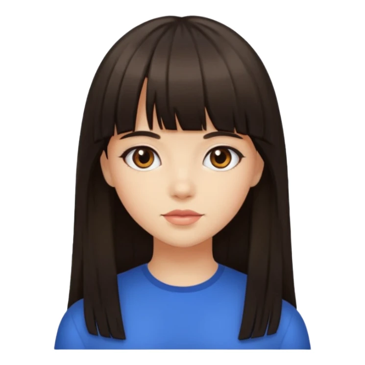 girl with bangs and long dark hair sticker