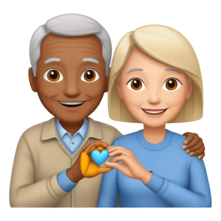 older couple, simple and clear sticker